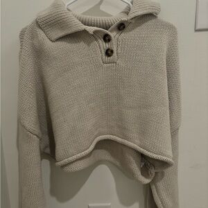 Cozy Beige Knit Turtleneck Sweater